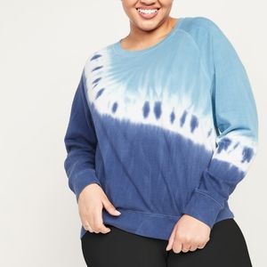 Old Navy Blue & White Tie Dye Crewneck Sweater